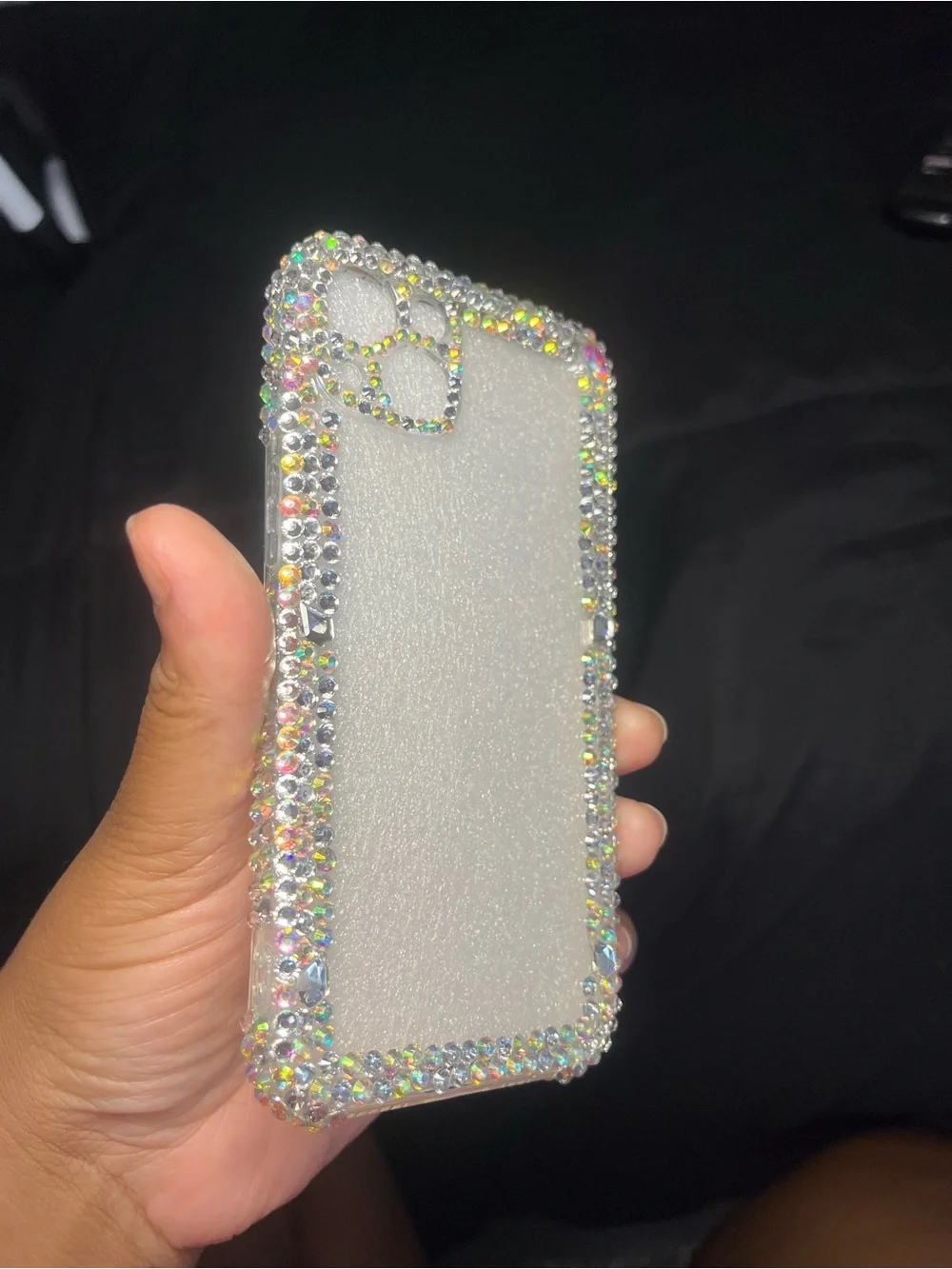 Crystal Rhinestone Clear iPhone 13 Case - Sparkling White